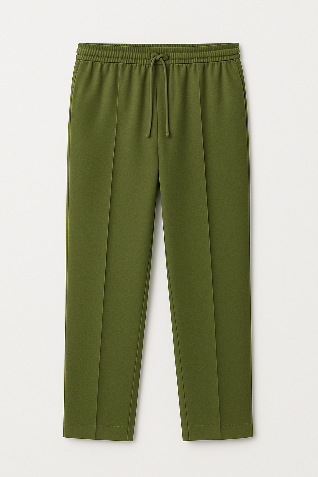 Olive Green Pleated Essential Trouser